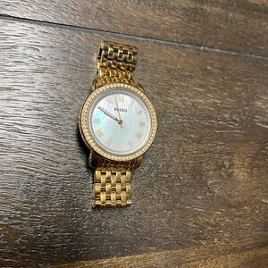 Fossil Gold Watch with Mother-of-Pearl Dial